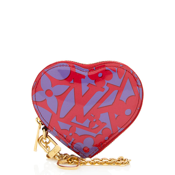 vuitton pink heart coin purse
