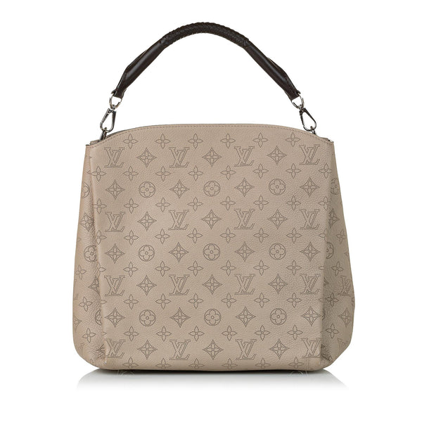 Louis Vuitton Babylone PM Hobo Bag Galet Monogram Mahina Leather Beige