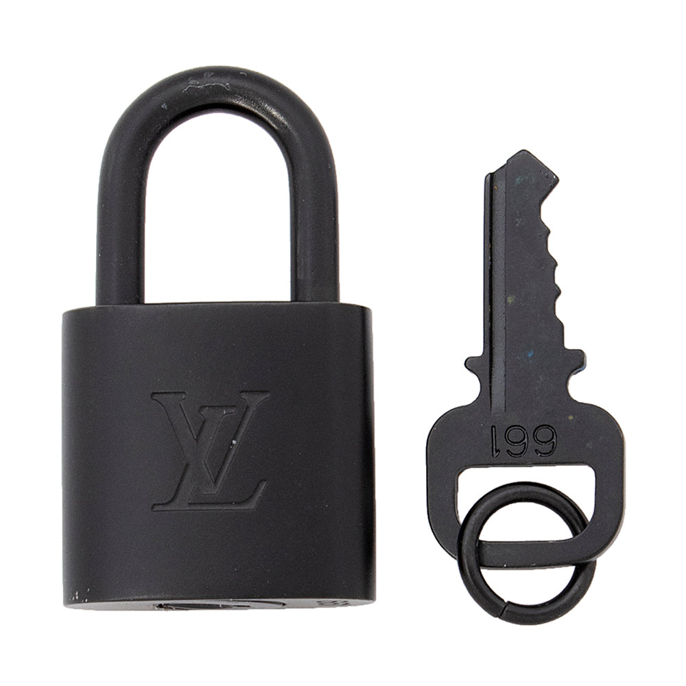 LOUIS VUITTON LVパドロック 黒 17 Louis Vuitton Matte Black Lock and Key (SHF-20507)