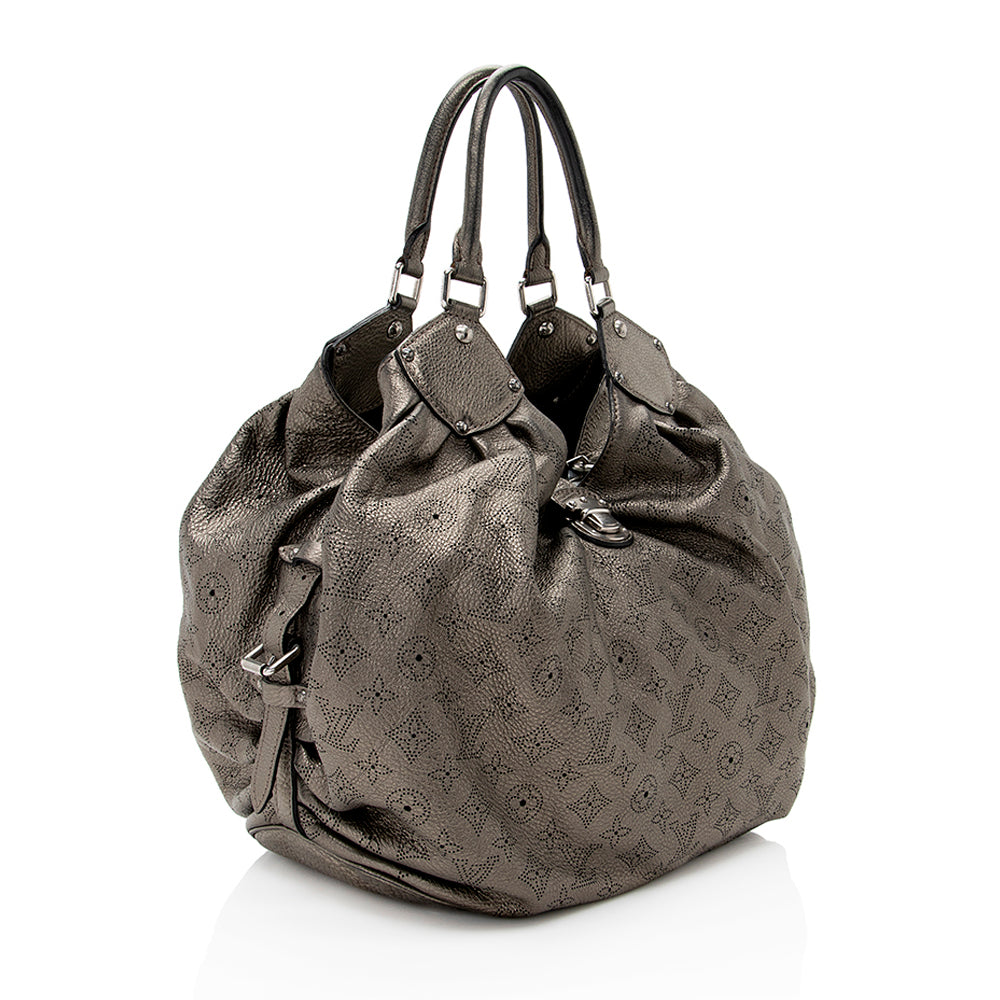 Louis Vuitton Metallic Mahina Leather L Hobo - FINAL SALE (SHF-19533)