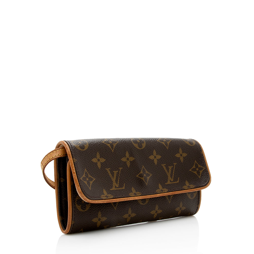Louis Vuitton Vintage Monogram Canvas Pochette Twin PM Shoulder Bag (SHF-17997)