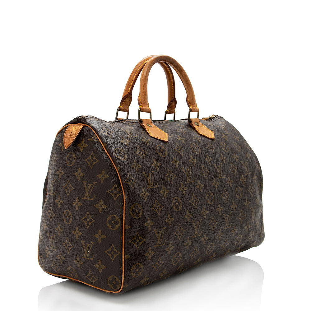 Louis Vuitton Vintage Monogram Canvas Speedy 35 Satchel (SHF-17134)