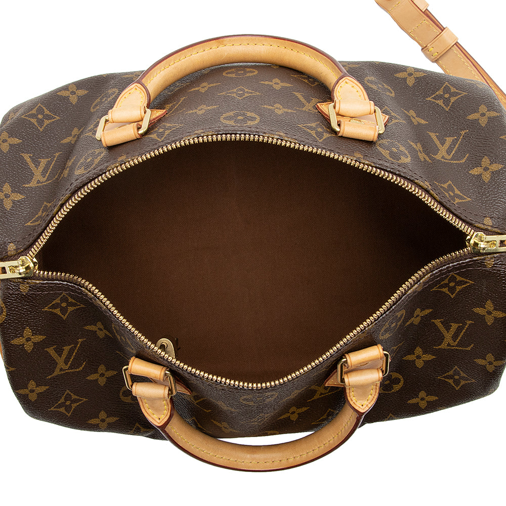Louis Vuitton Monogram Canvas Speedy Bandouliere 30 Satchel (SHF-22058)
