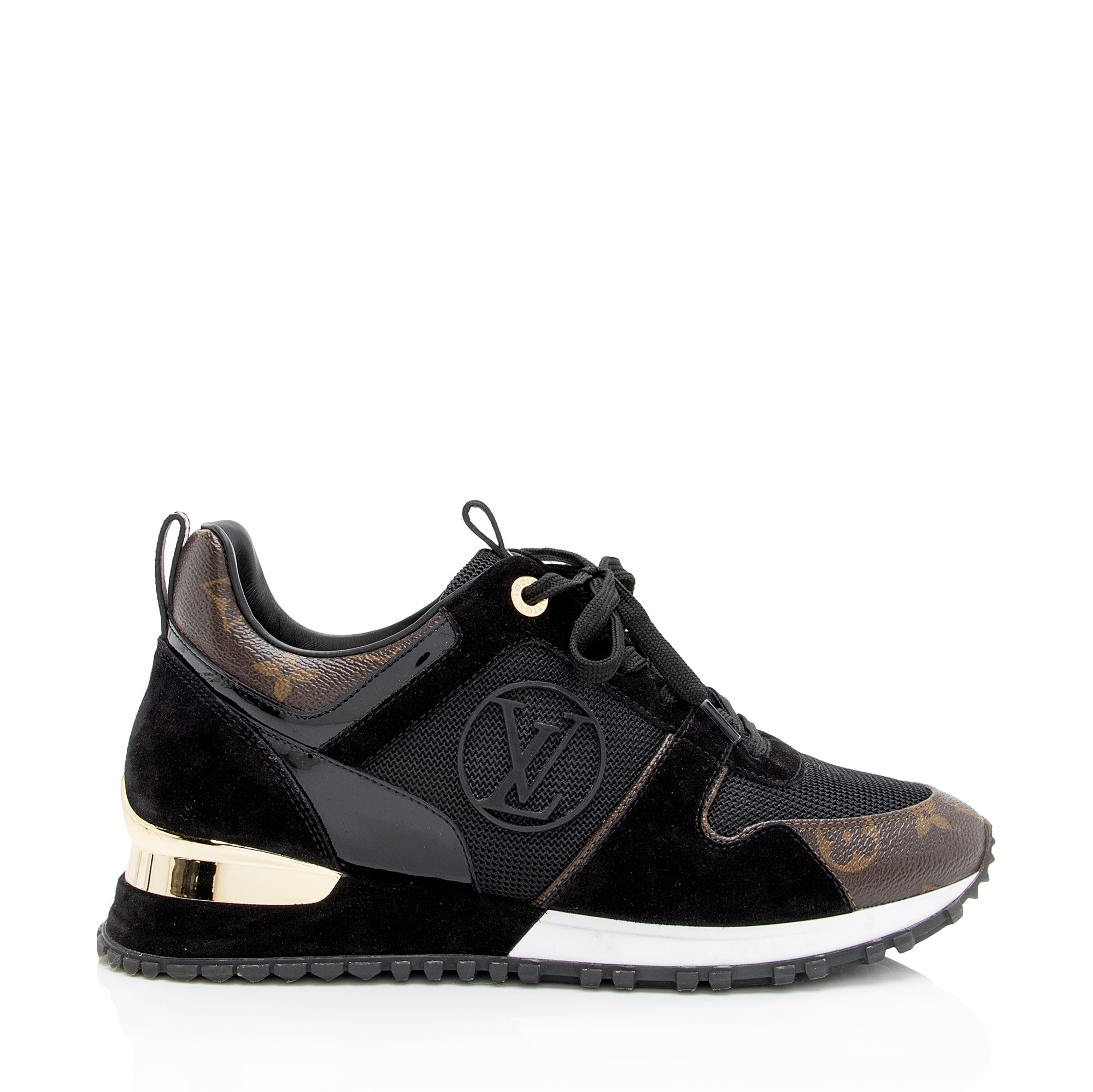 Louis Vuitton Monogram Canvas Suede Run Away Sneakers - Size 7.5 / 37.5 (SHF-22978)