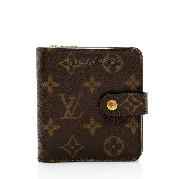 Louis Vuitton Monogram Canvas Zipped Compact Wallet (SHF-15997)