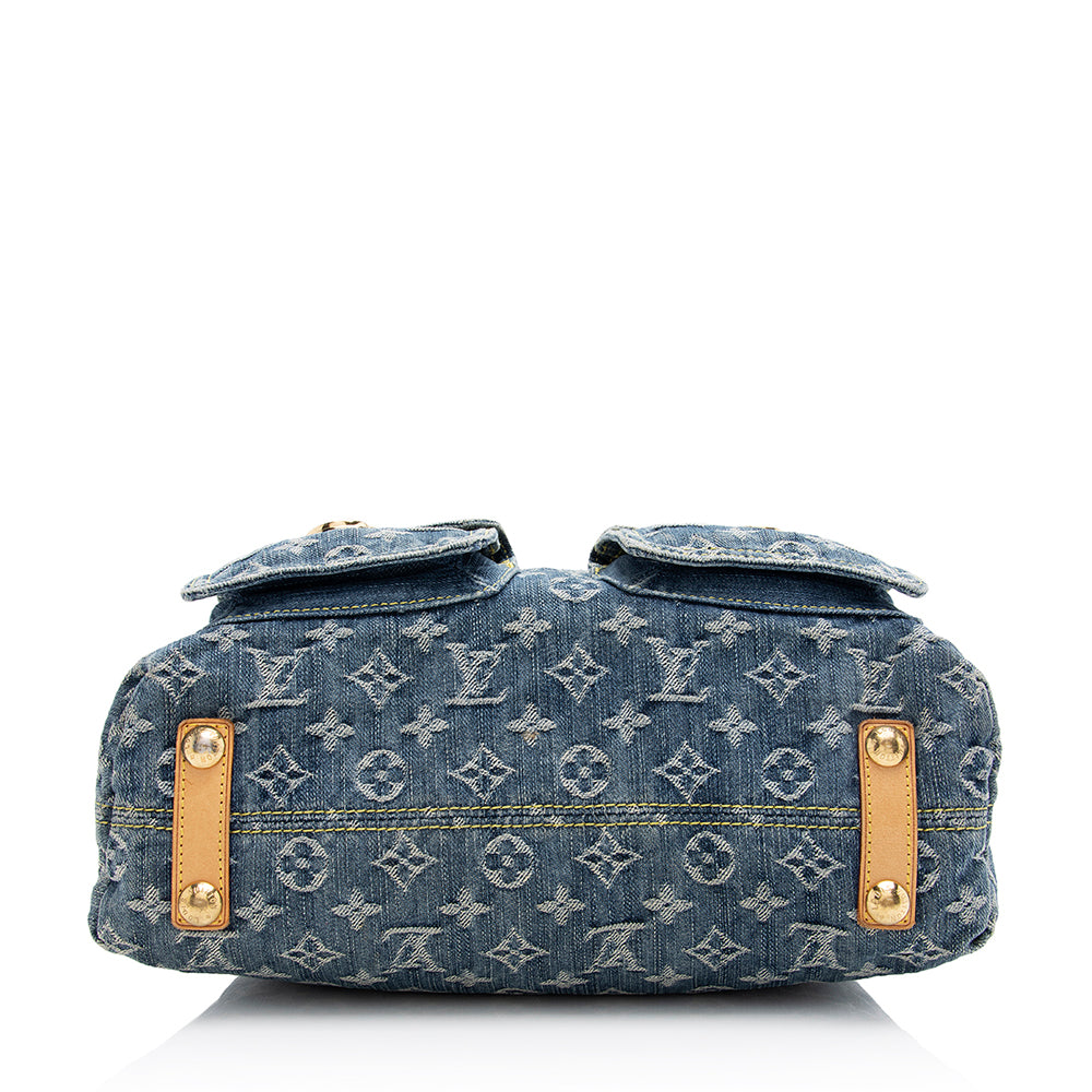 Louis Vuitton Monogram Denim Baggy GM Shoulder Bag (SHF-21643)