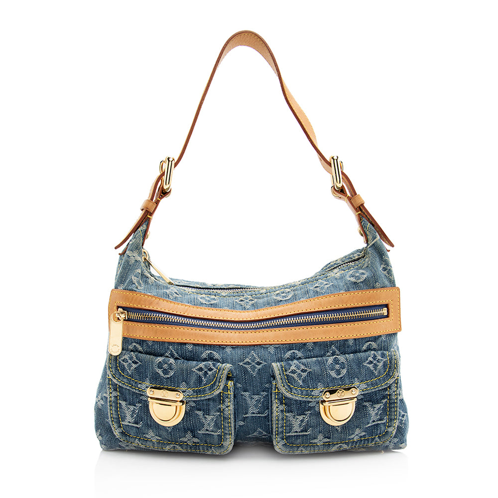 Louis Vuitton Monogram Denim Baggy PM Shoulder Bag (SHF-20300)