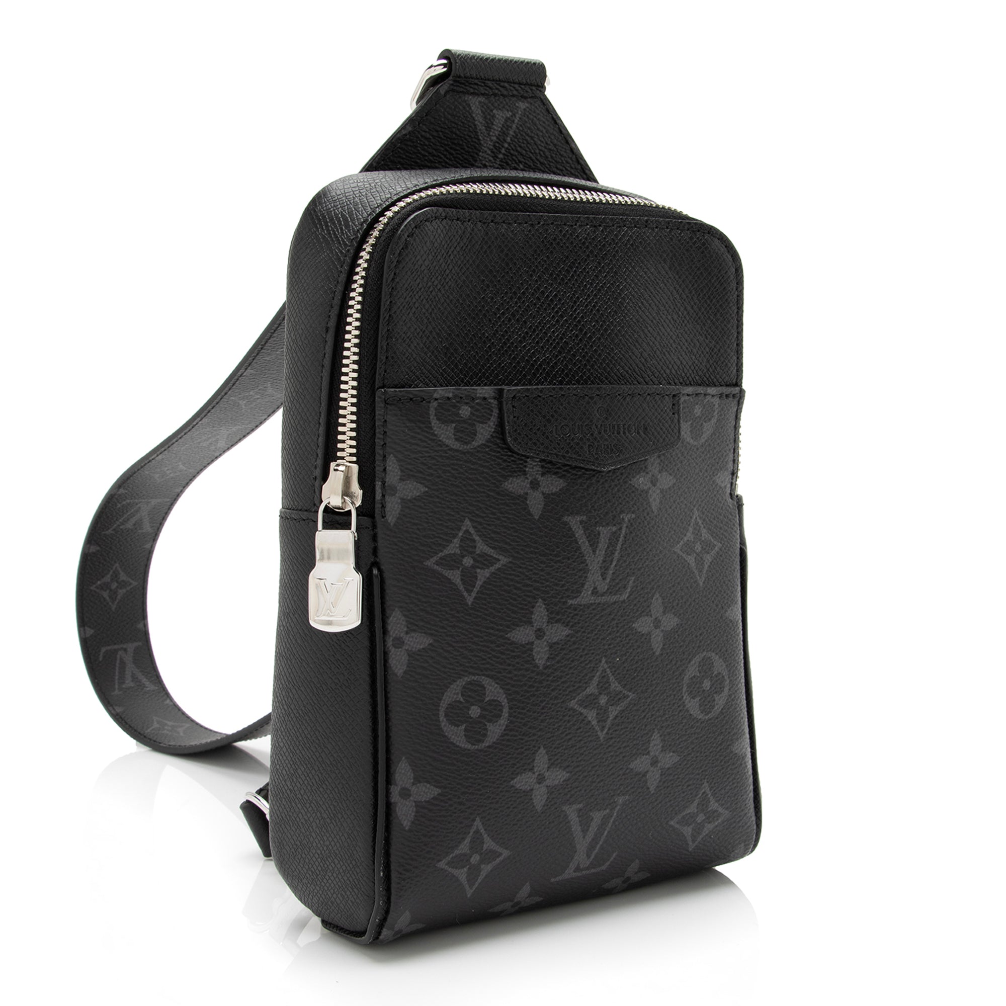 Louis Vuitton Monogram Eclipse Taiga Leather Taigarama Outdoor Sling Bag (SHF-23939)
