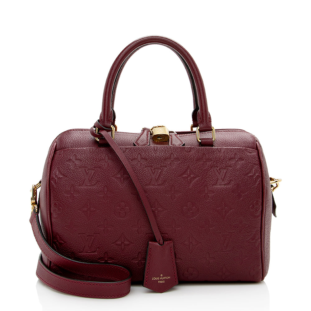 Louis Vuitton Monogram Empreinte Speedy Bandouliere 25 Satchel (SHF-16212)