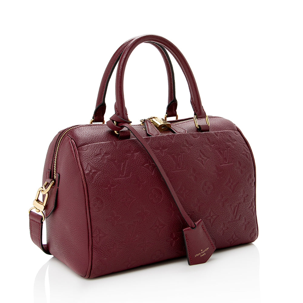 Louis Vuitton Monogram Empreinte Speedy Bandouliere 25 Satchel (SHF-16212)