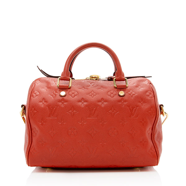 Red Louis Vuitton Monogram Empreinte Speedy Bandouliere 25 Boston Bag