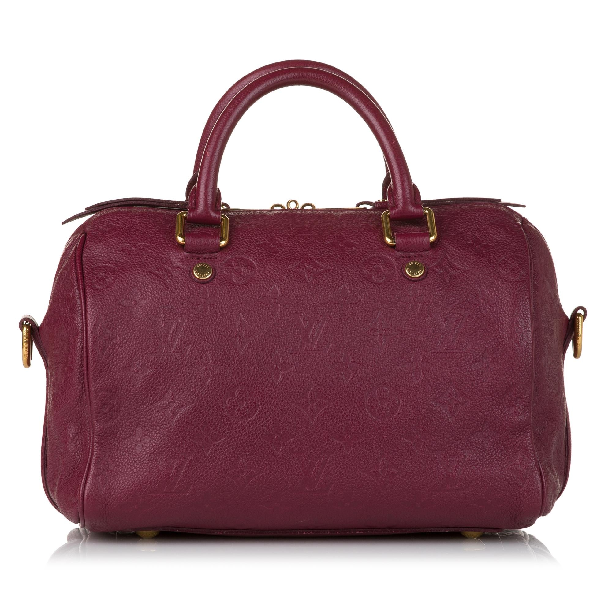 Louis Vuitton Monogram Empreinte Speedy Bandouliere 25 (SHG-32623)