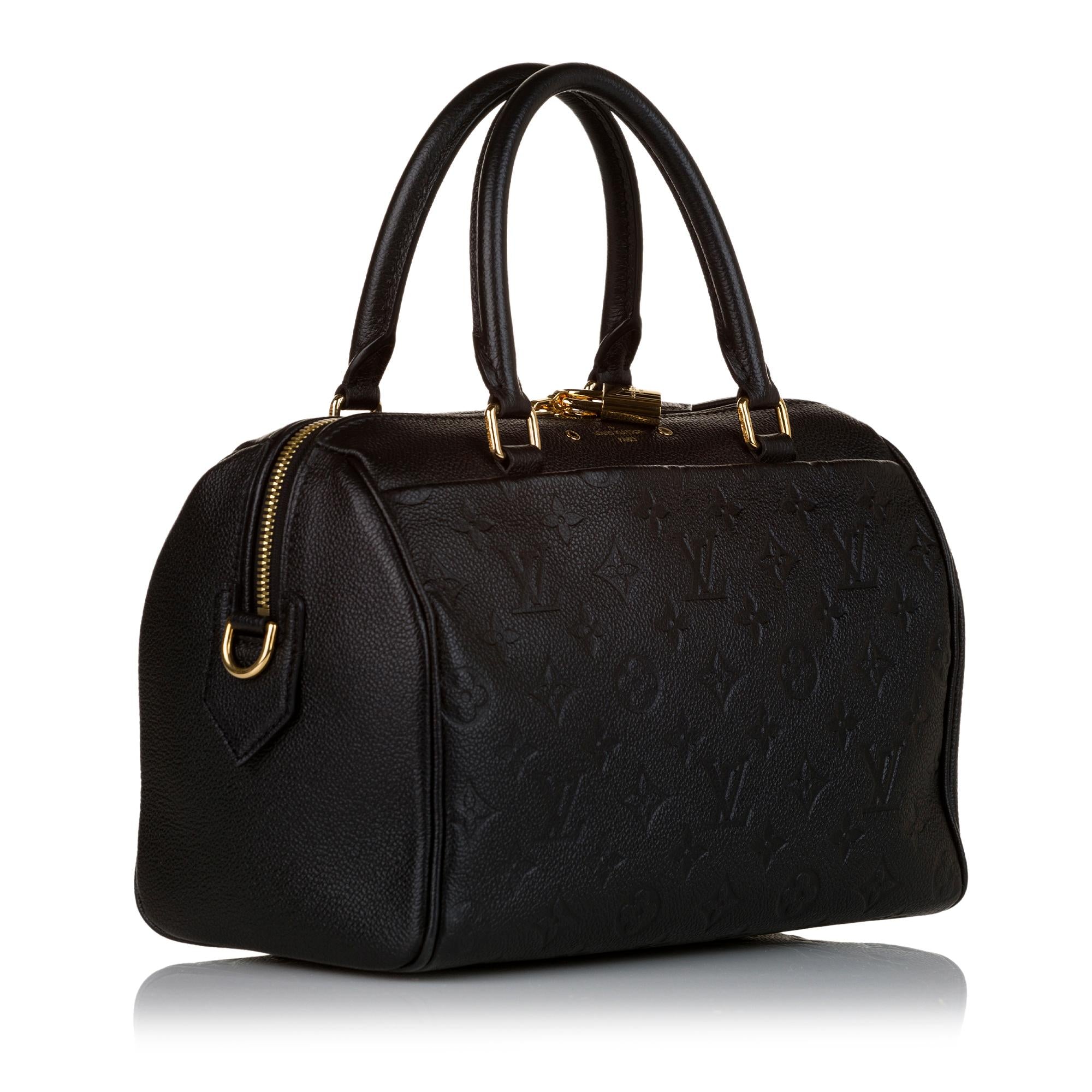 Louis Vuitton Monogram Empreinte Speedy Bandouliere 25 (SHG-33407)