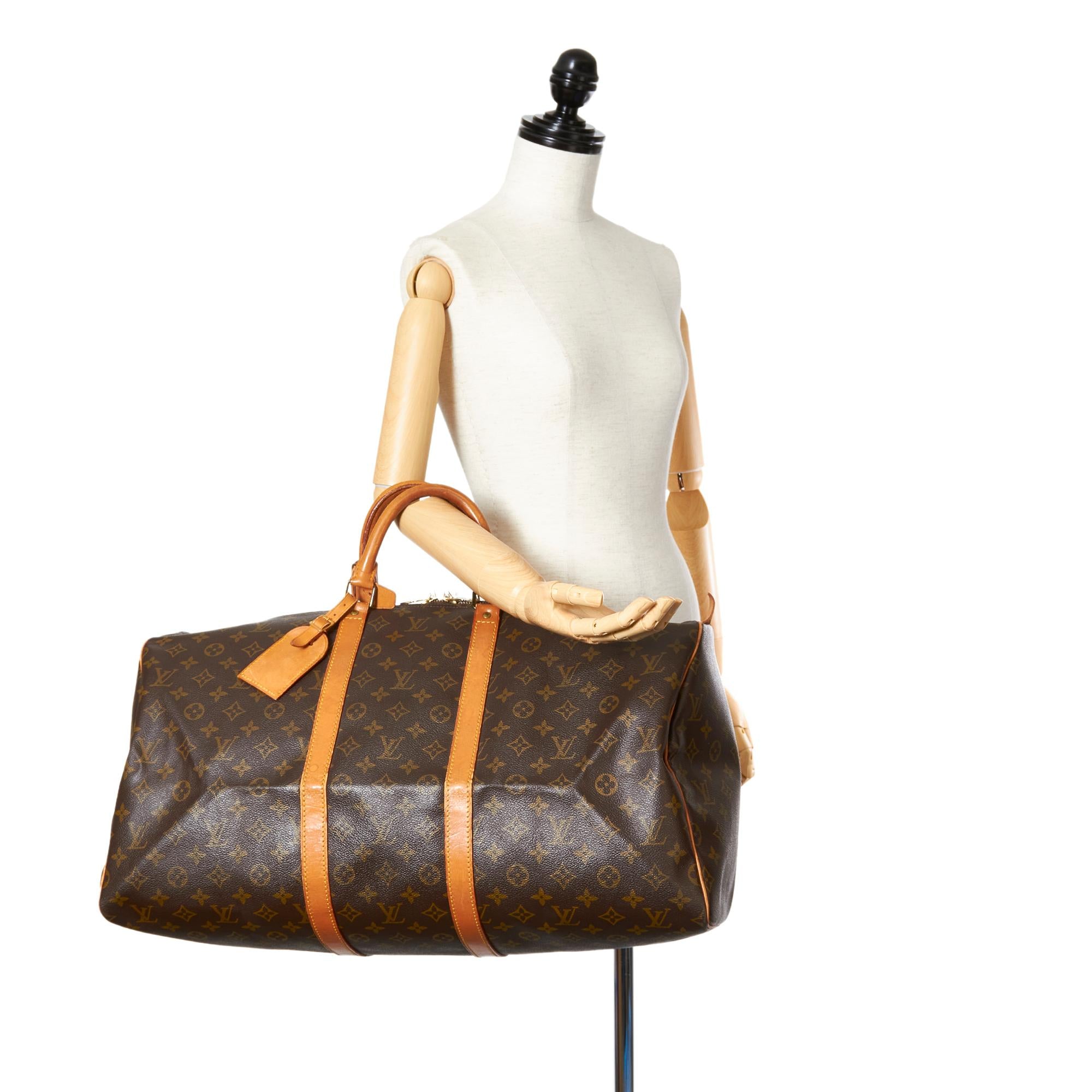 Louis Vuitton Monogram Keepall 55 (SHG-25539)