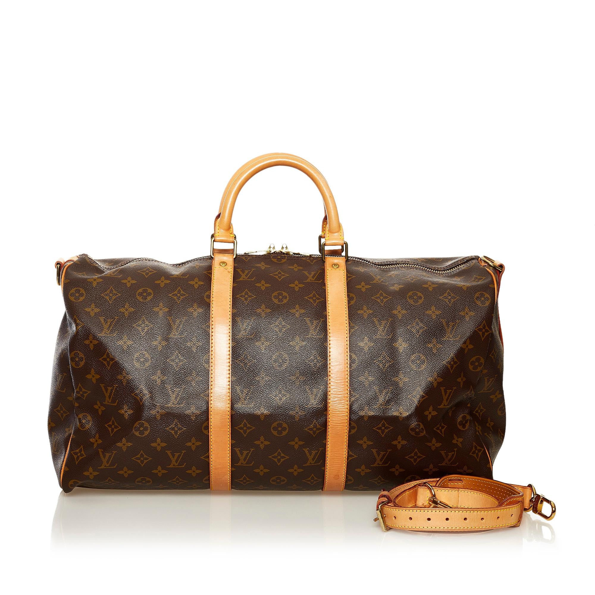 Louis Vuitton Monogram Keepall Bandouliere 50 (SHG-36514)