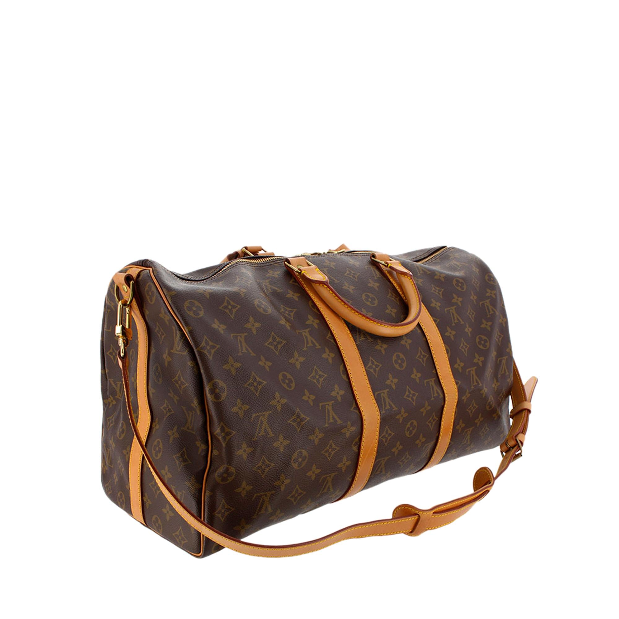 Louis Vuitton Monogram Keepall Bandouliere 50 (SHG-36693)