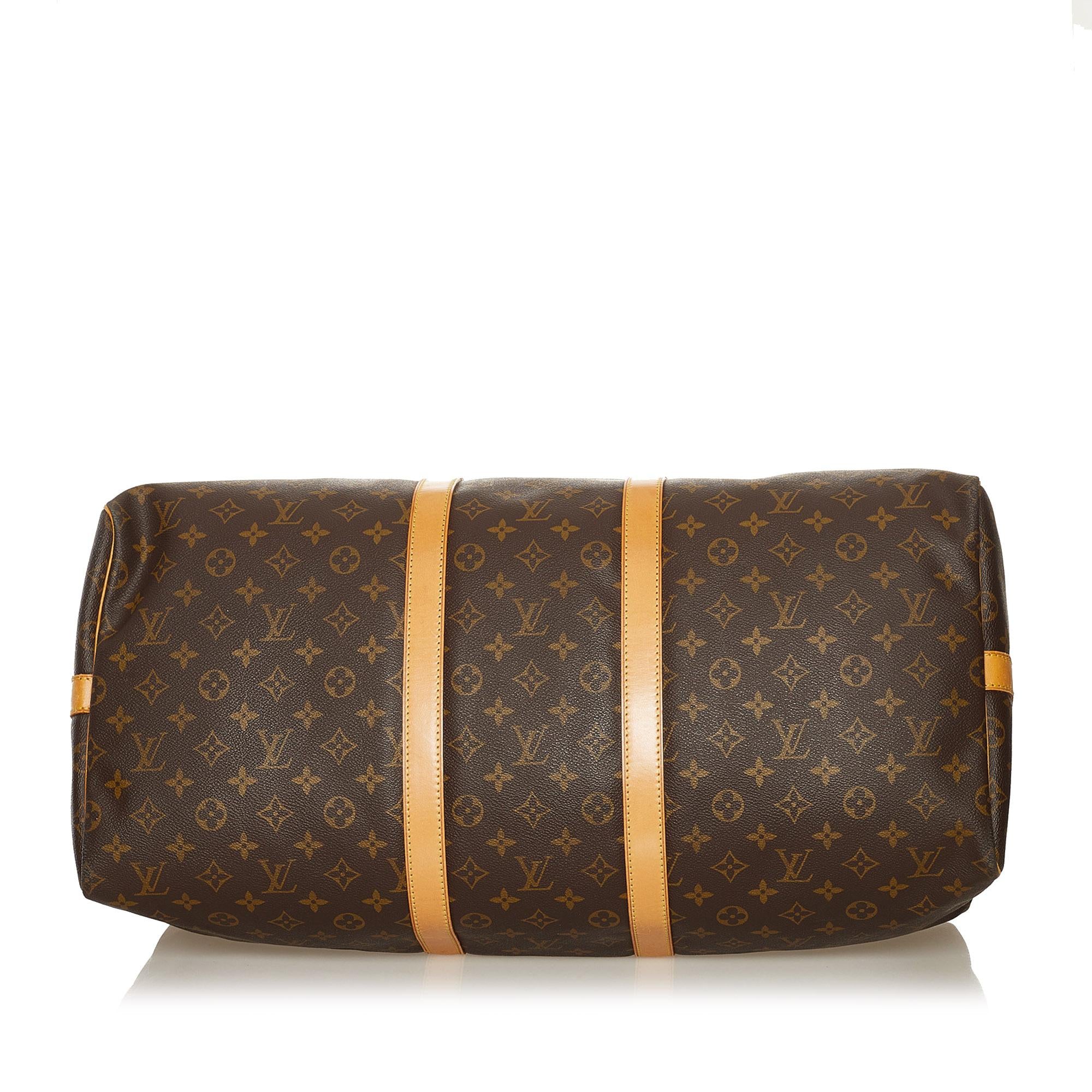 Louis Vuitton Monogram Keepall Bandouliere 55 (SHG-35829)