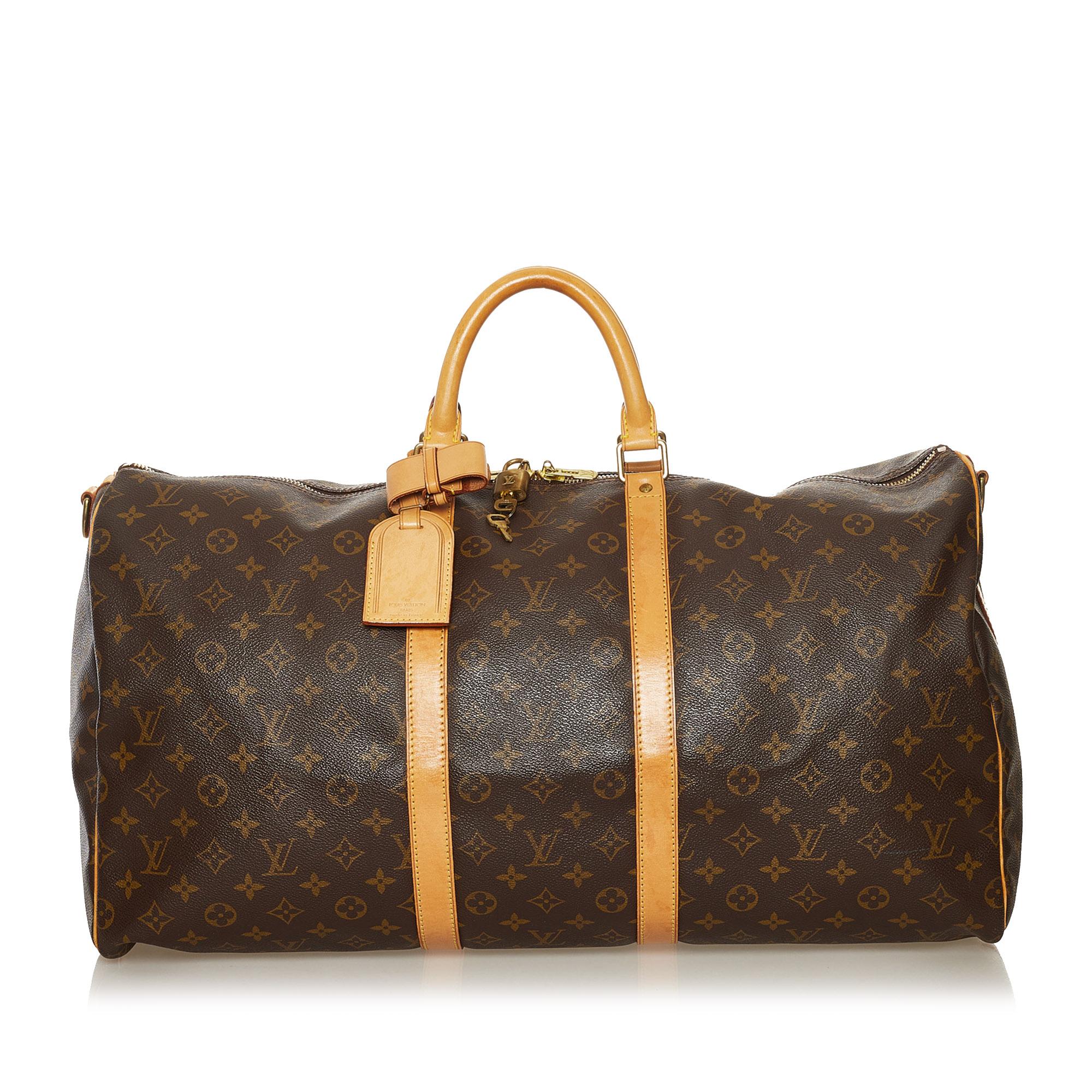 Louis Vuitton Monogram Keepall Bandouliere 55 (SHG-35829)