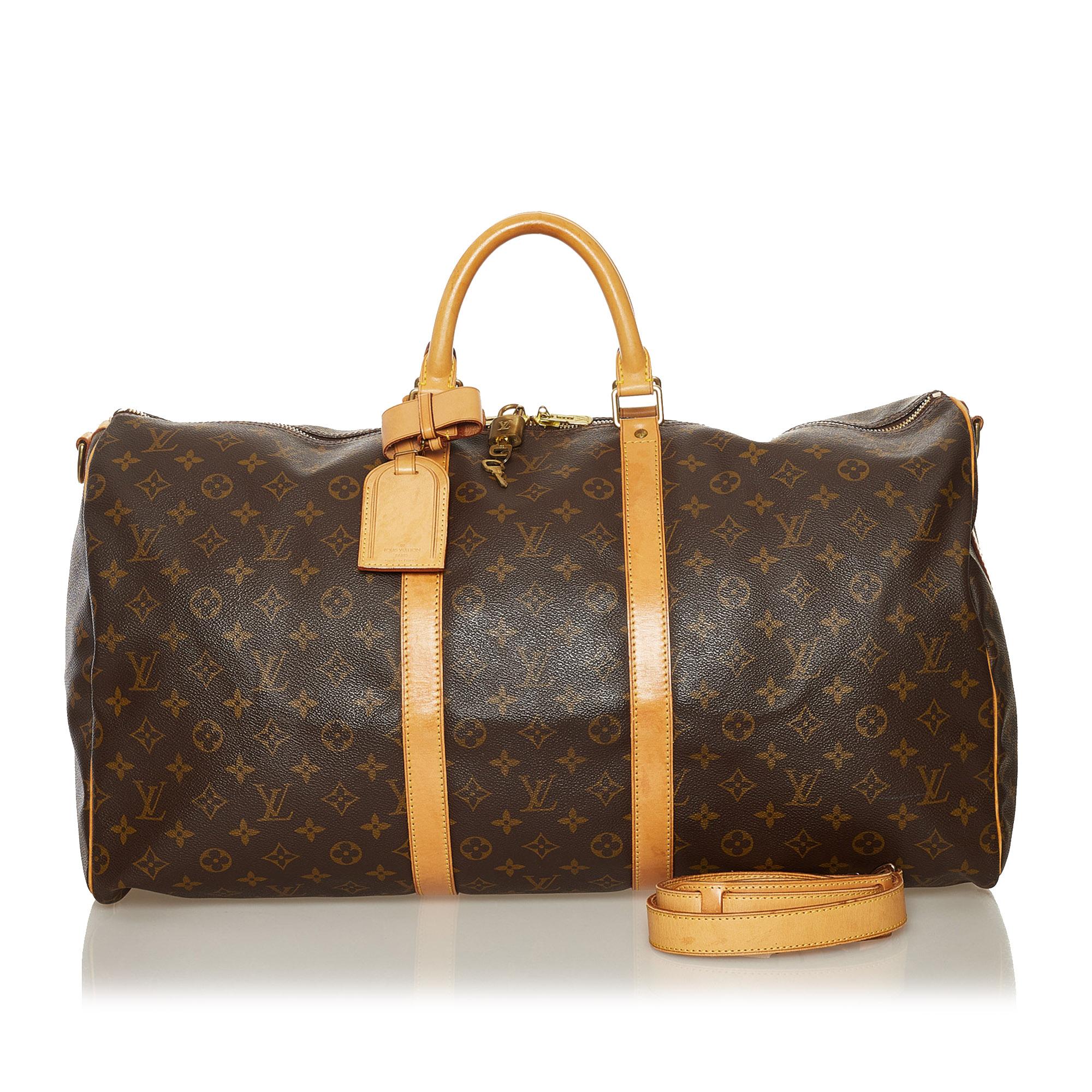 Louis Vuitton Monogram Keepall Bandouliere 55 (SHG-35829)
