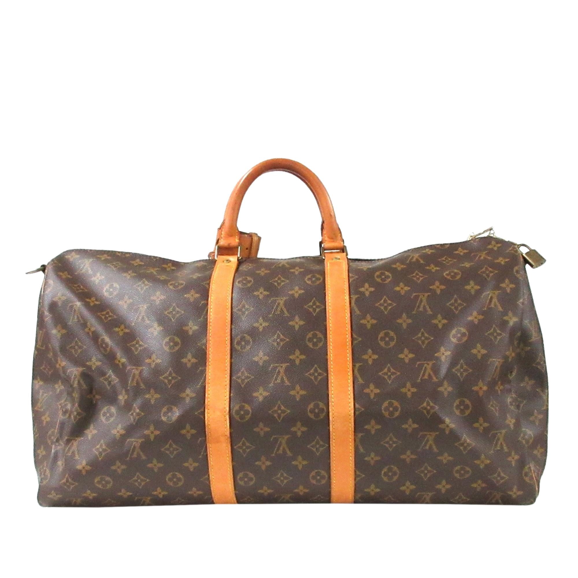 Louis Vuitton Monogram Keepall Bandouliere 55 (SHG-36450)