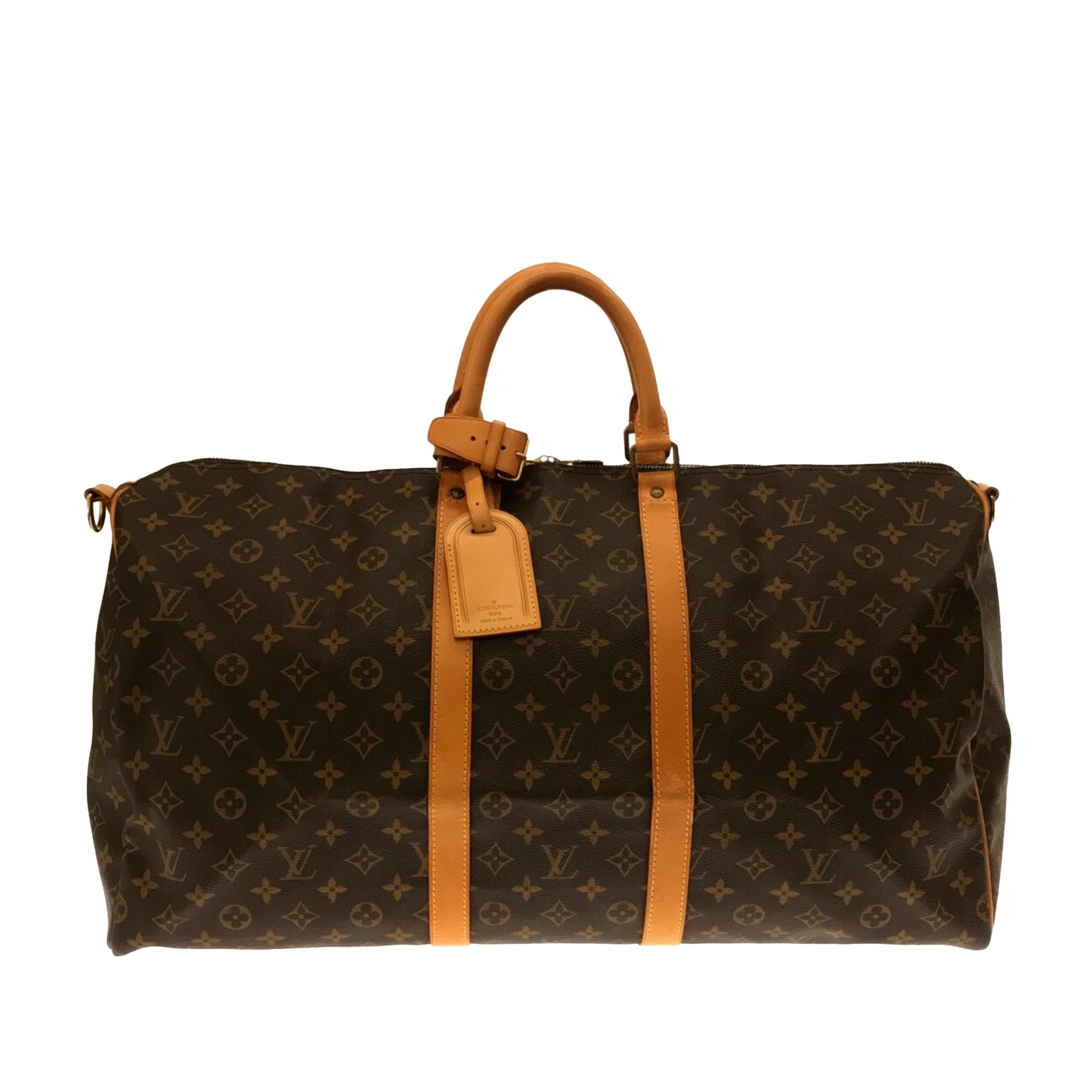 Louis Vuitton Monogram Keepall Bandouliere 55 (SHG-36871)