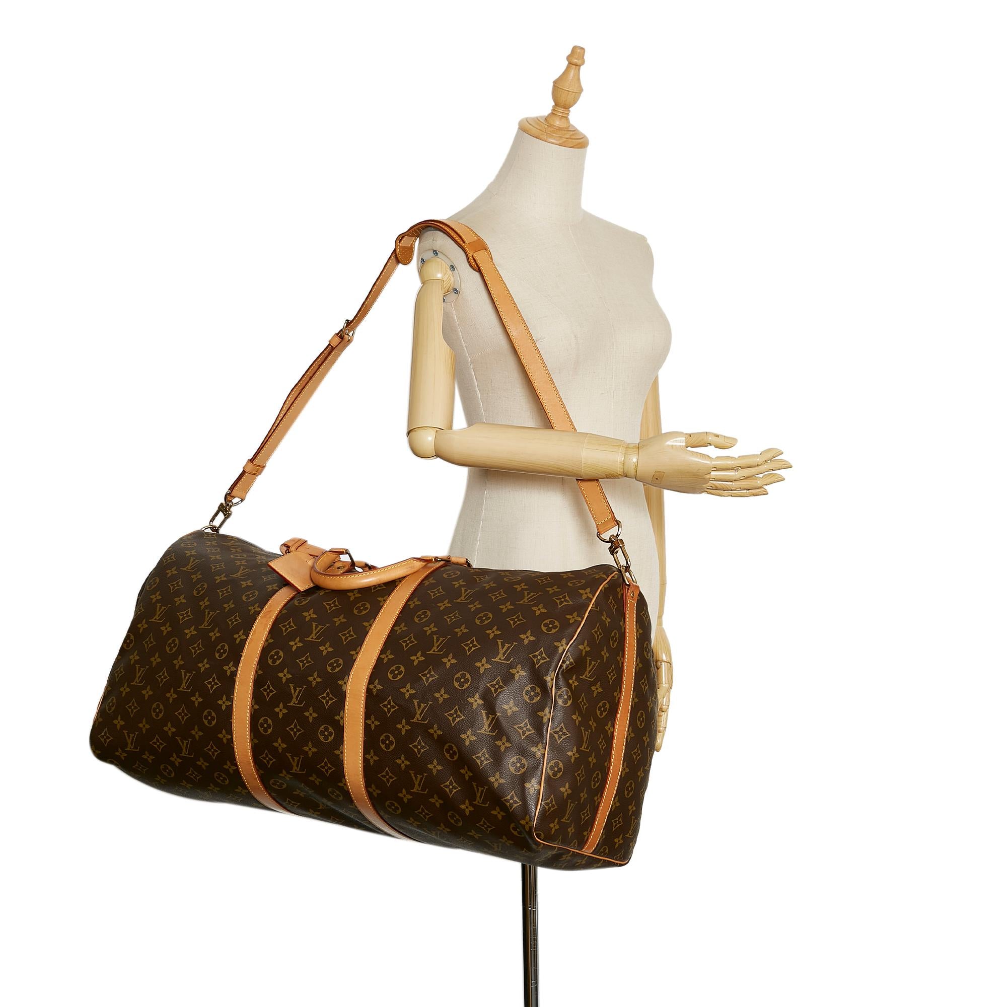 Louis Vuitton Monogram Keepall Bandouliere 60 (SHG-36241)