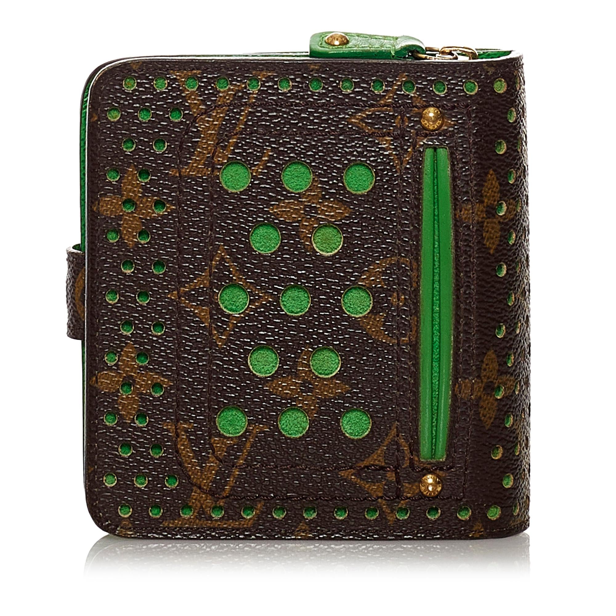 Louis Vuitton Monogram Perforated Compact Zipped Wallet (SHG-32530)