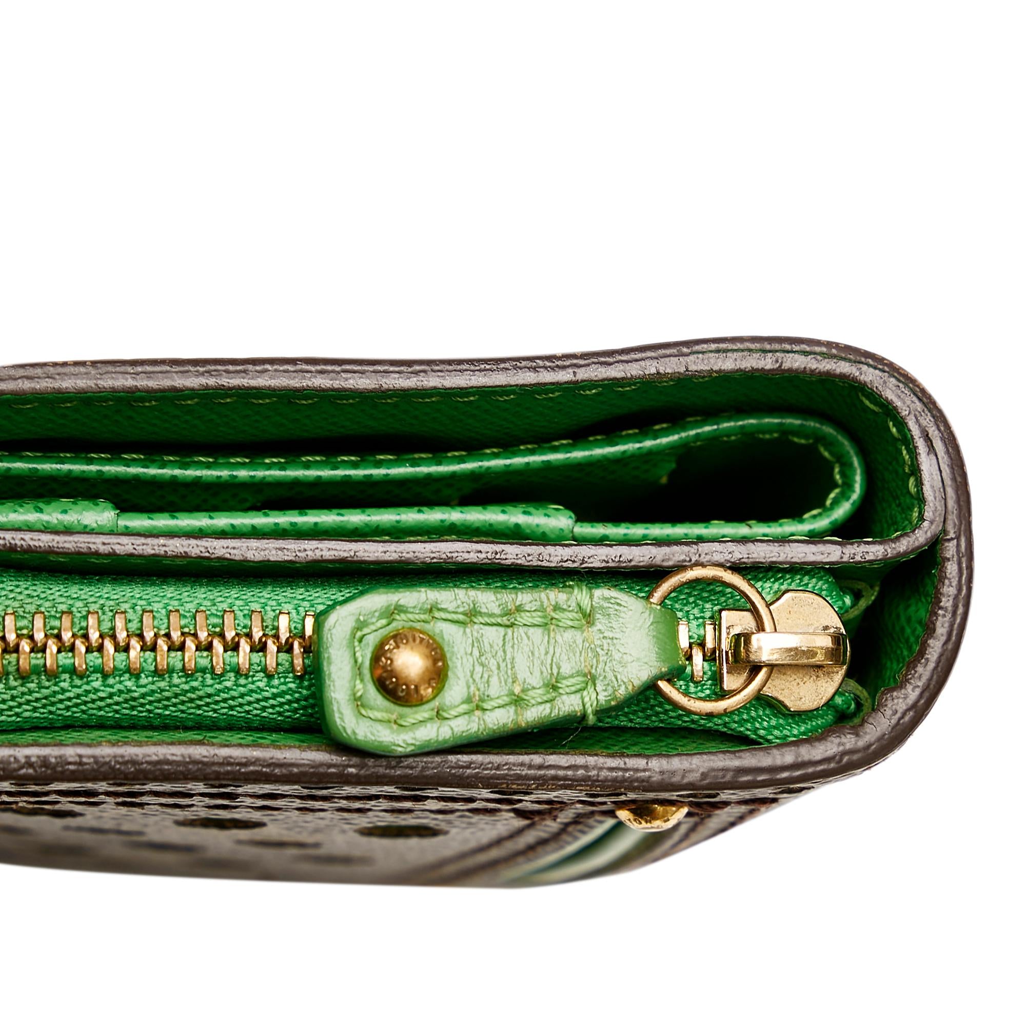 Louis Vuitton Monogram Perforated Compact Zipped Wallet (SHG-32530)