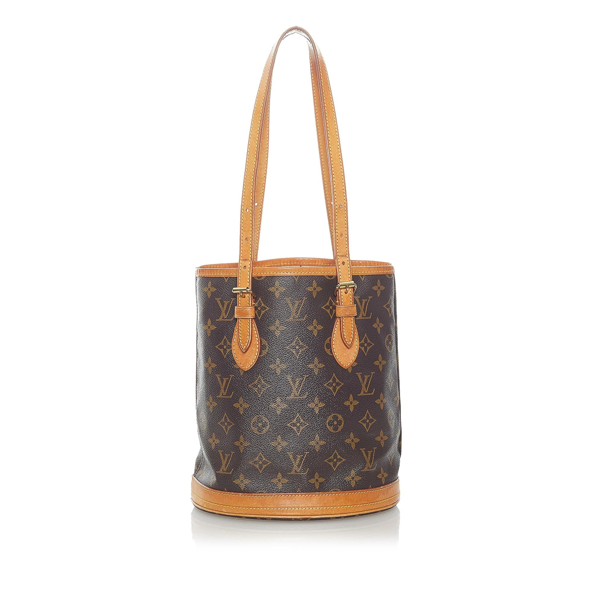 Louis Vuitton Monogram Petit Bucket Bag (SHG-32610)