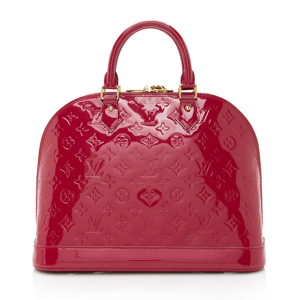 Louis Vuitton Alma BB bag vernis handbag with padlock pink from