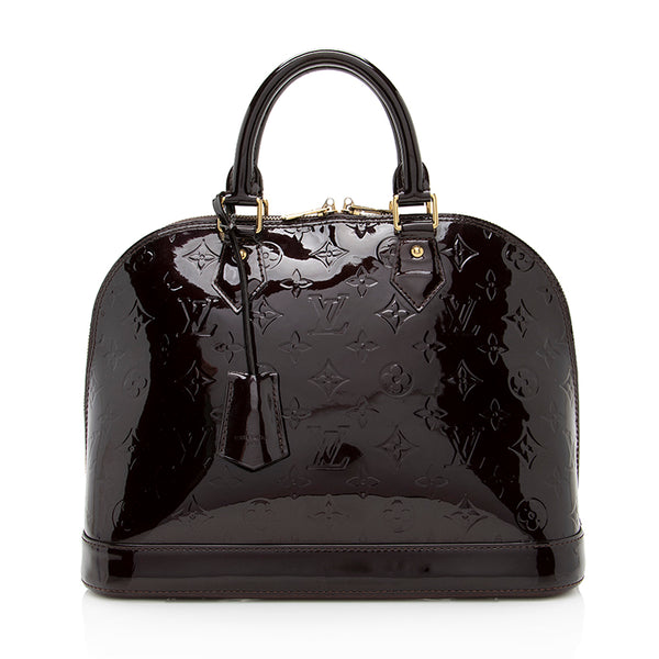 Alma bb patent leather handbag Louis Vuitton Black in Patent