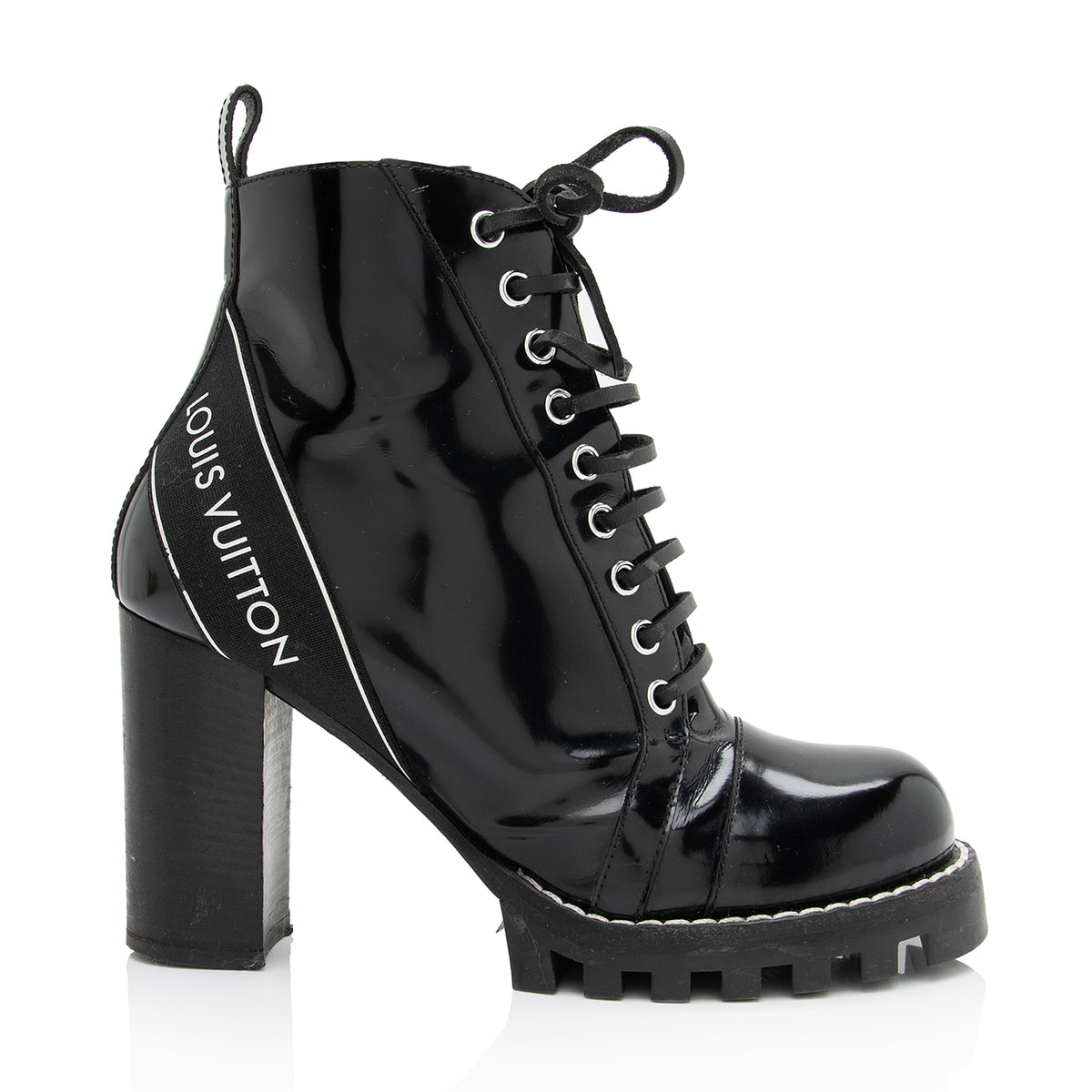 Louis Vuitton Patent Calfskin Logo Star Trail Ankle Boots  display picture 1