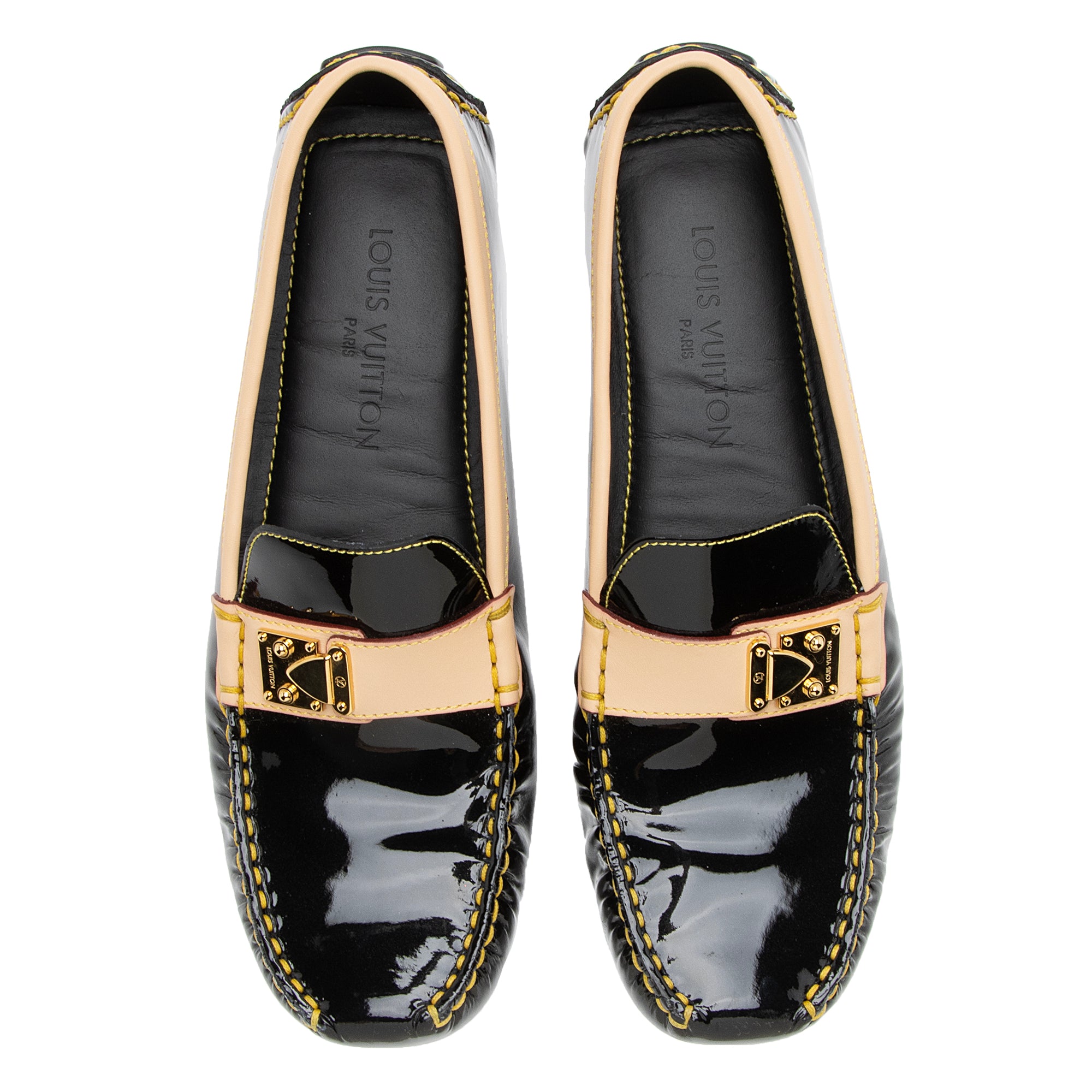 Louis Vuitton Patent Leather Lombok Driving Loafers - Size 8.5 / 38.5 (SHF-23627)