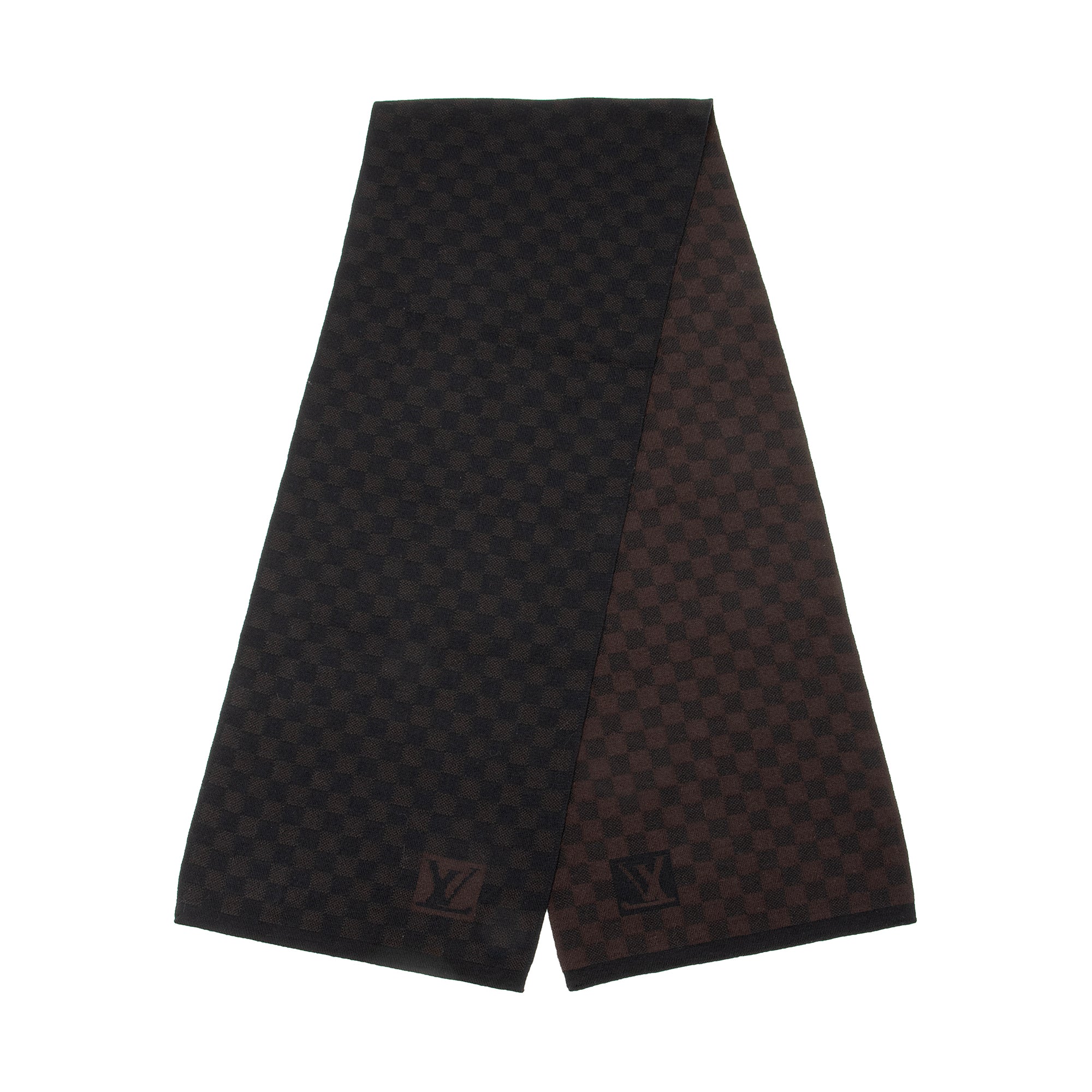 Louis Vuitton Petit Damier Ebene Wool Scarf (SHF-22878)