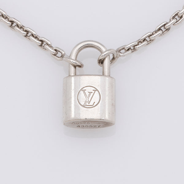 Louis Vuitton Padlock Necklace in Silver and Gold 100% Stainless Steel  Comes in Box