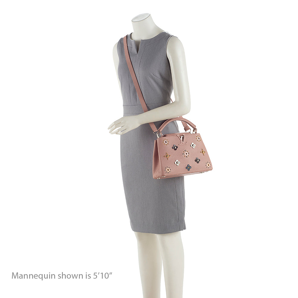 Louis Vuitton Taurillon Leather Flower Embellished Capucines BB Bag (SHF-19410)