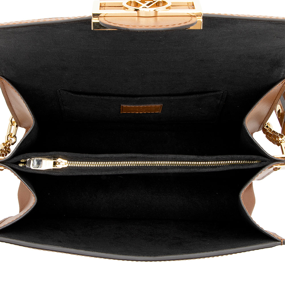 Louis Vuitton Taurillon Leather Dauphine MM Shoulder Bag (SHF-ZlkYV5)