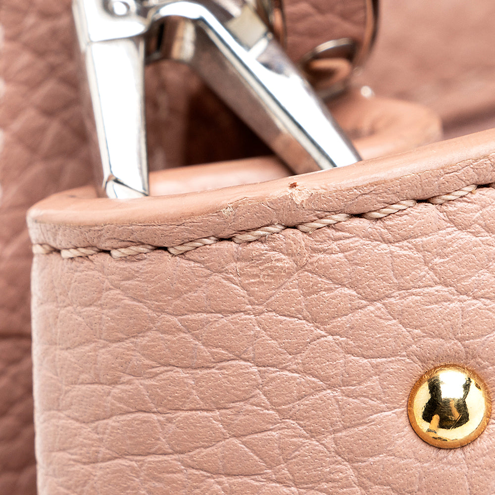 Louis Vuitton Taurillon Leather Flower Embellished Capucines BB Bag (SHF-19410)