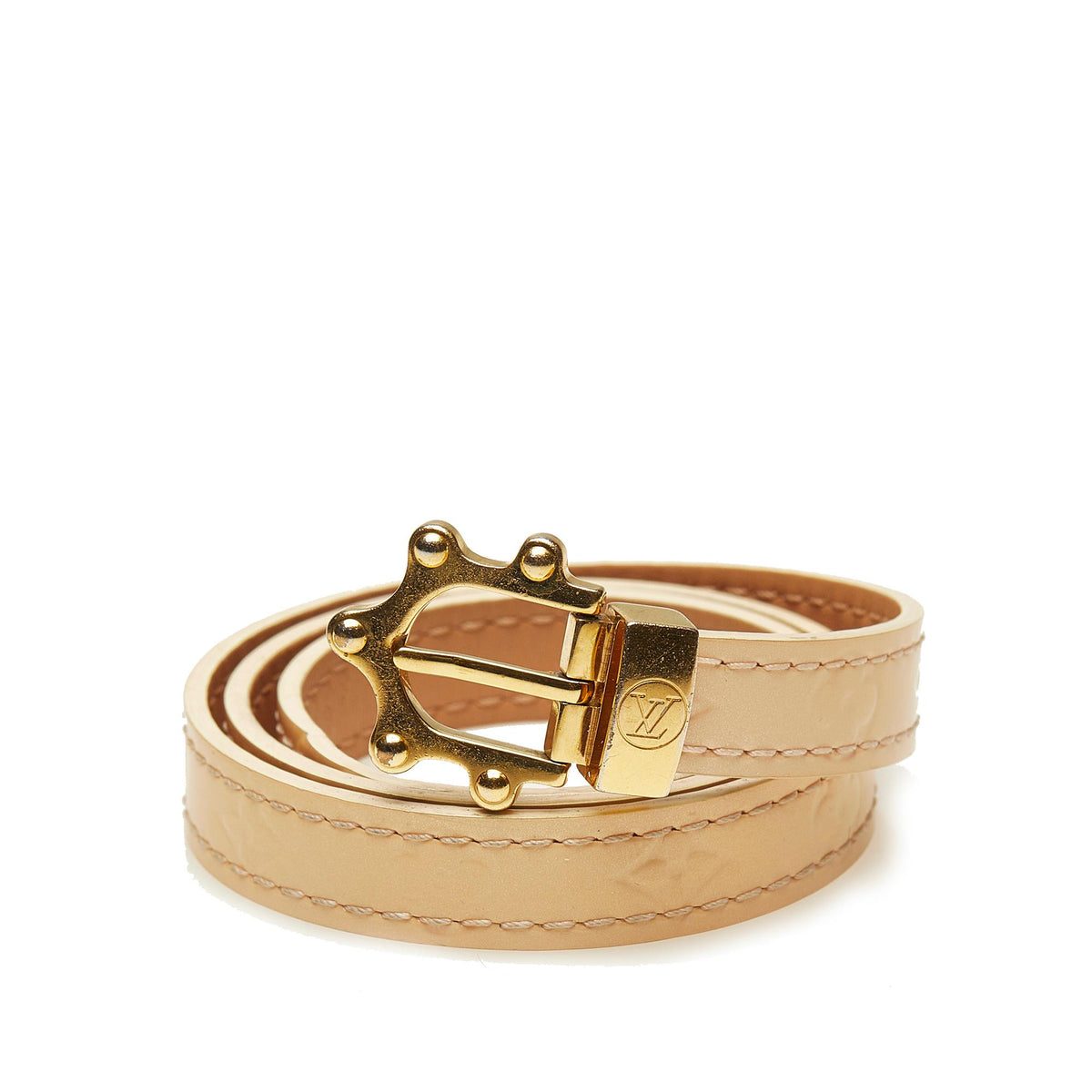 Louis Vuitton Beige Leather Wrap Bracelet Louis Vuitton Monogram Vernis Triple Tour Wrap Bracelet  main image 3