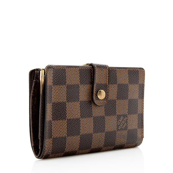 Louis Vuitton, Bags, Authentic Louis Vuitton Womens Brown Leather Checker  Monogram Envelope Wallet