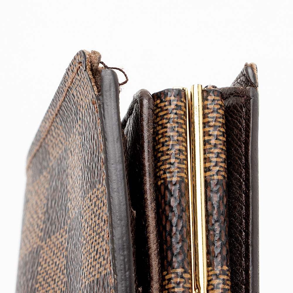 Louis Vuitton Vintage Damier Ebene French Purse Wallet (SHF-14149)