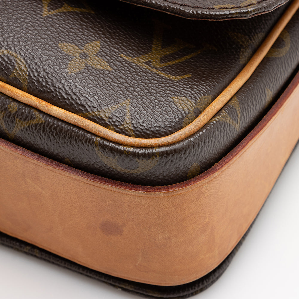 Louis Vuitton Vintage Monogram Canvas Cartouchiere MM Shoulder Bag (SHF-16667)