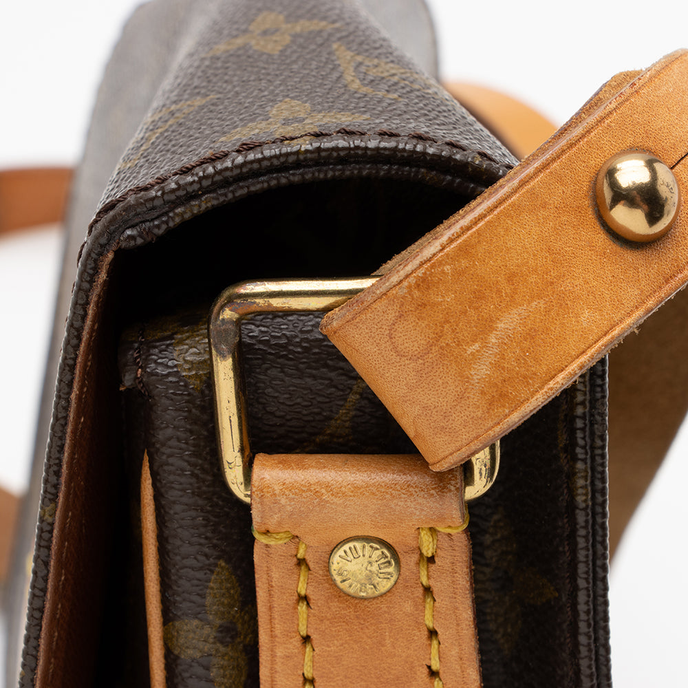 Louis Vuitton Vintage Monogram Canvas Cartouchiere MM Shoulder Bag (SHF-16667)