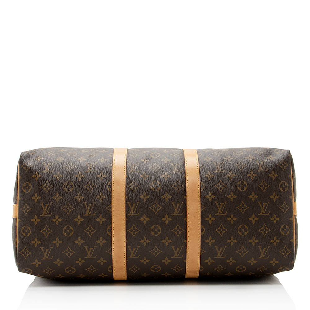 Louis Vuitton Vintage Monogram Canvas Keepall Bandouliere 50 Duffel Bag (SHF-20790)
