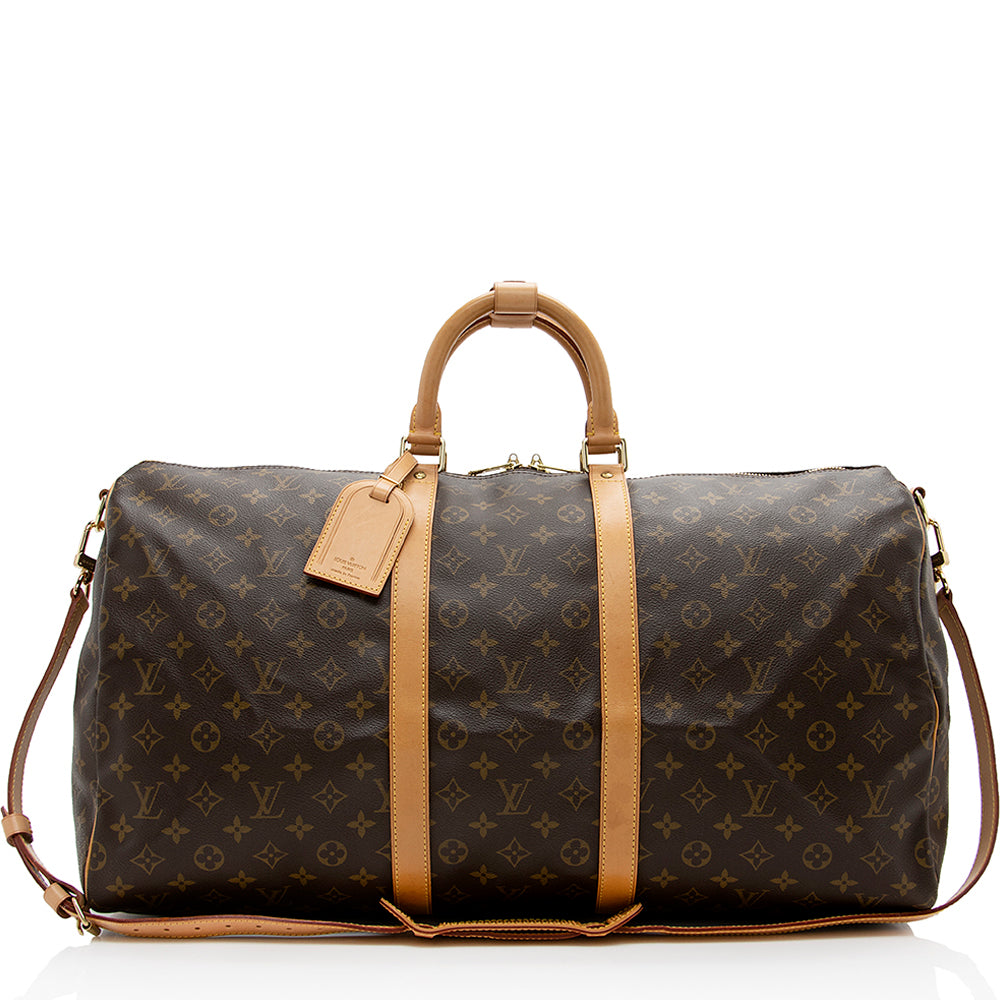 Louis Vuitton Vintage Monogram Canvas Keepall Bandouliere 55 Duffel Bag (SHF-17039)