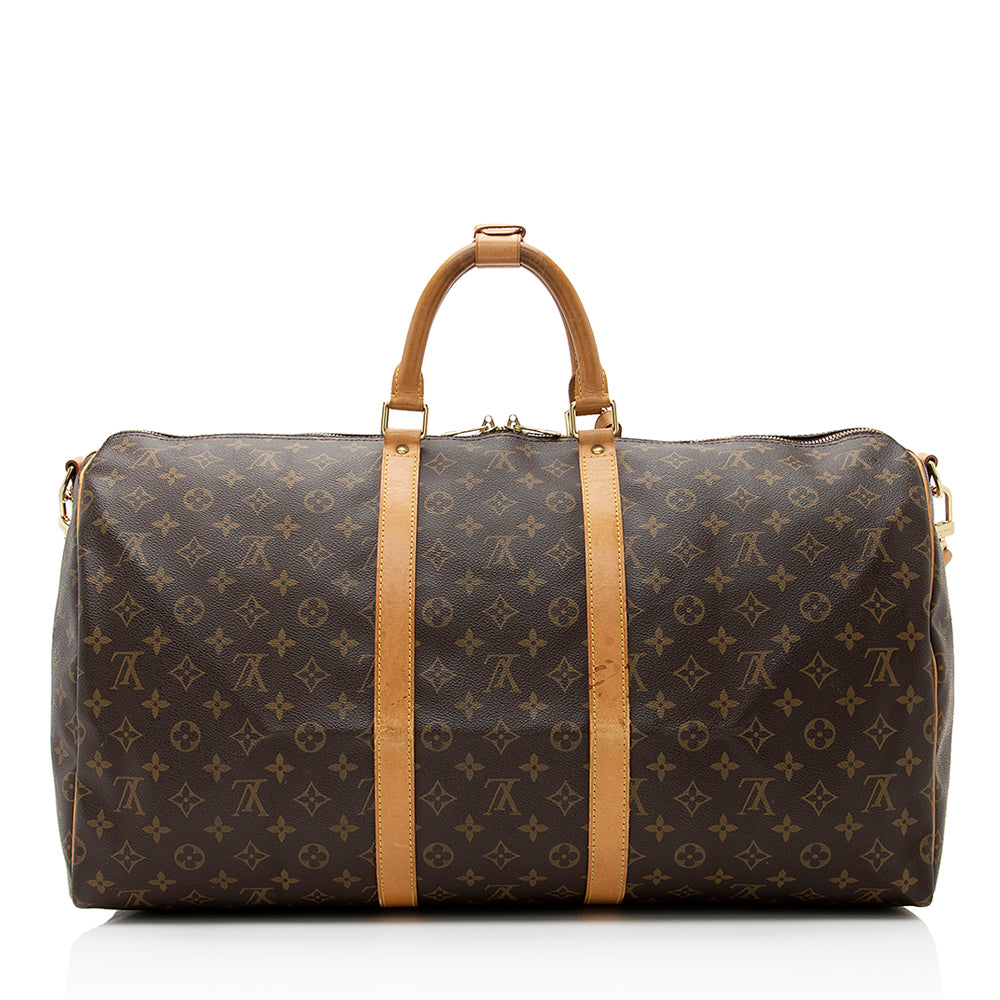 Louis Vuitton Vintage Monogram Canvas Keepall Bandouliere 55 Duffle Bag (SHF-21161)