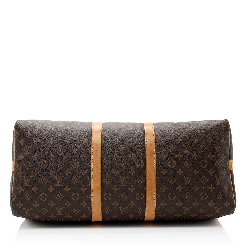 Louis Vuitton Vintage Monogram Canvas Keepall Bandouliere 55 Duffle Bag (SHF-21161)