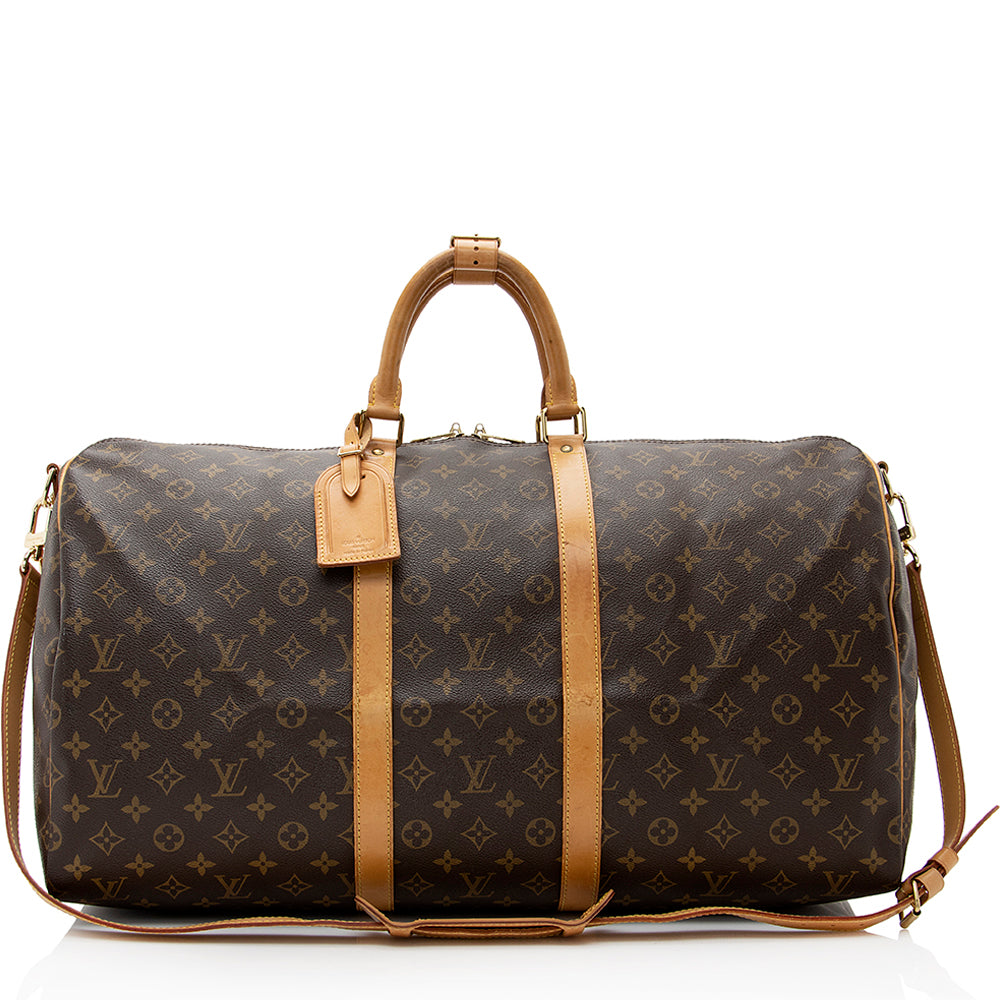 Louis Vuitton Vintage Monogram Canvas Keepall Bandouliere 55 Duffle Bag (SHF-21161)