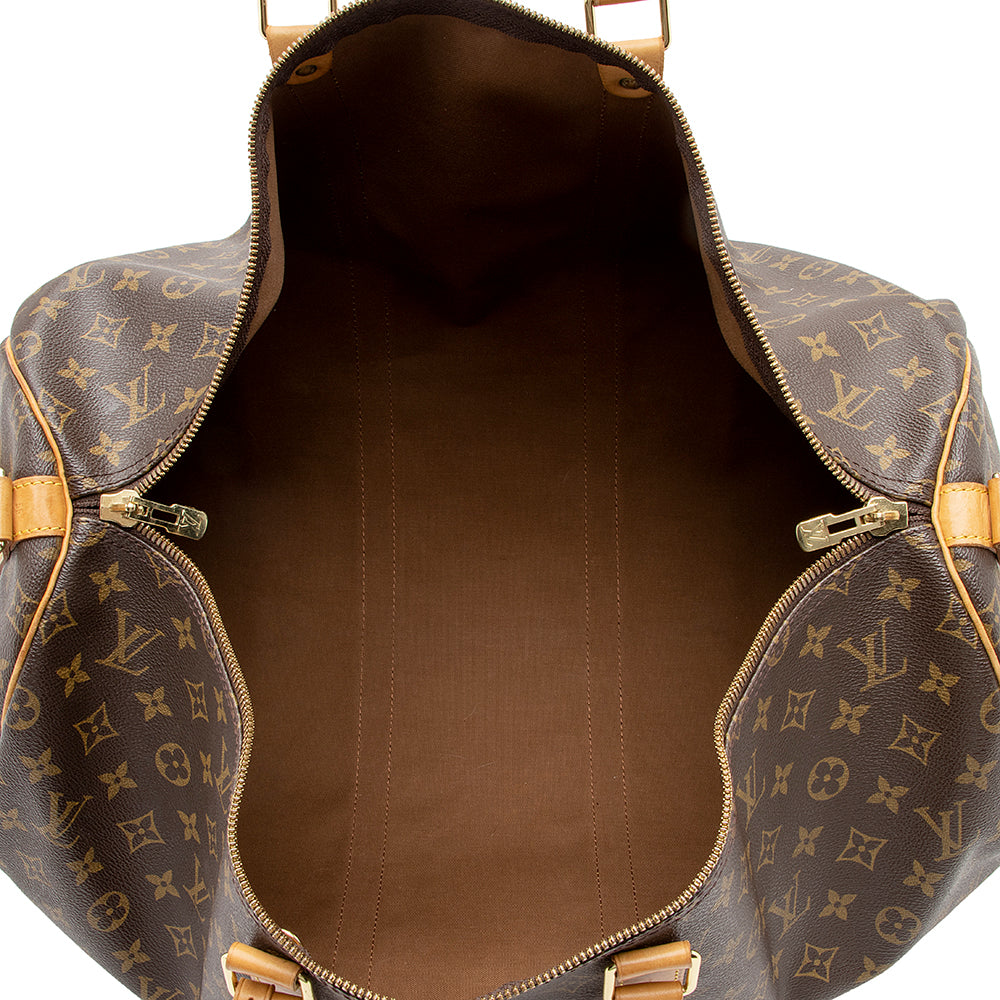 Louis Vuitton Vintage Monogram Canvas Keepall Bandouliere 55 Duffle Bag (SHF-21161)