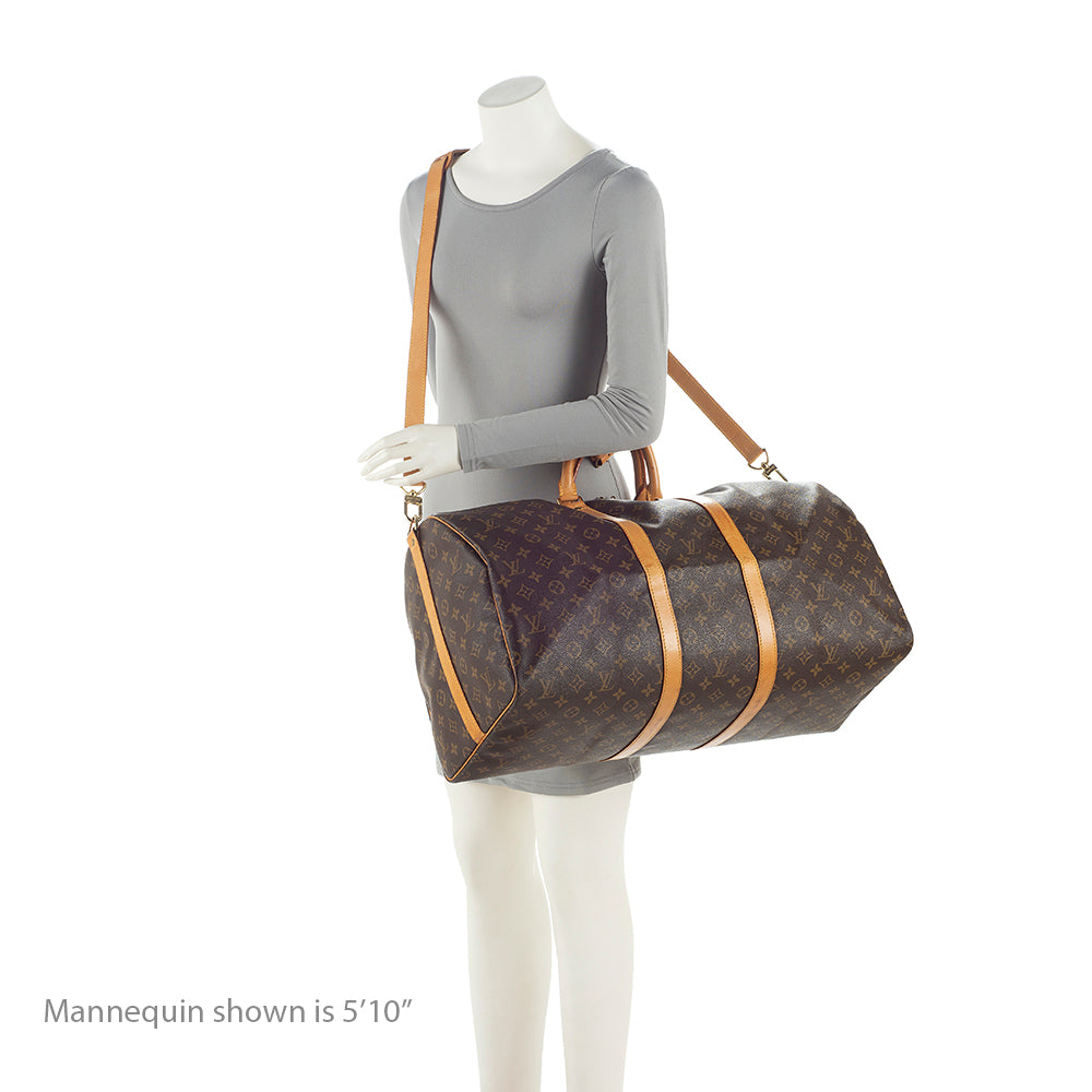 Louis Vuitton Vintage Monogram Canvas Keepall Bandouliere 55 Duffle Bag (SHF-21161)